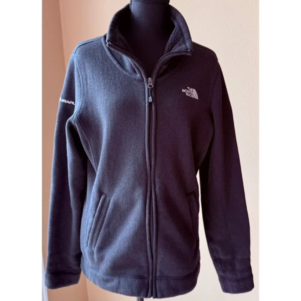 The North Face Black Fleece Zip Jacket | Subaru Logo Sleeve | Women’s Full Zip - Picture 1 of 4
